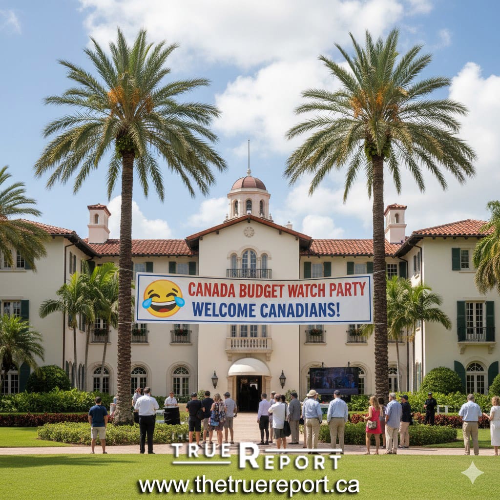 Mar-a-Lago Watch Party Set for Canada’s Budget Apocalypse — Trump Invites 50 Canadians to “Laugh Through the Pain”